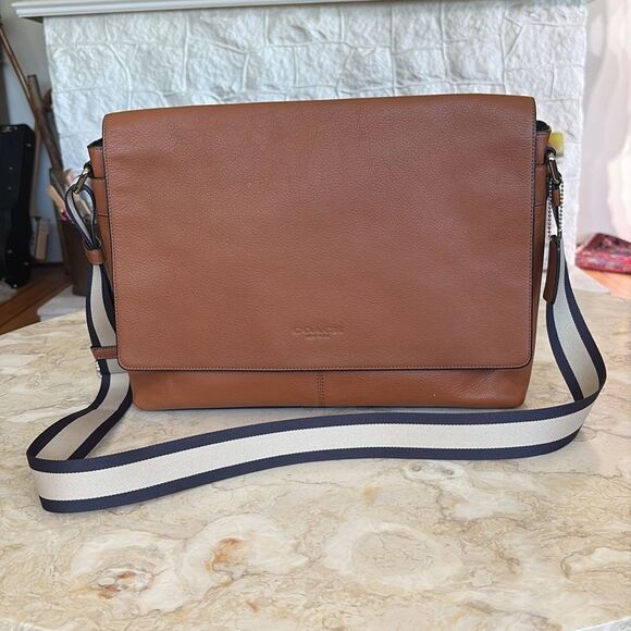 Coach Charles Leather Messenger Briefcase Laptop Bag Unisex - Picture 2 of 15